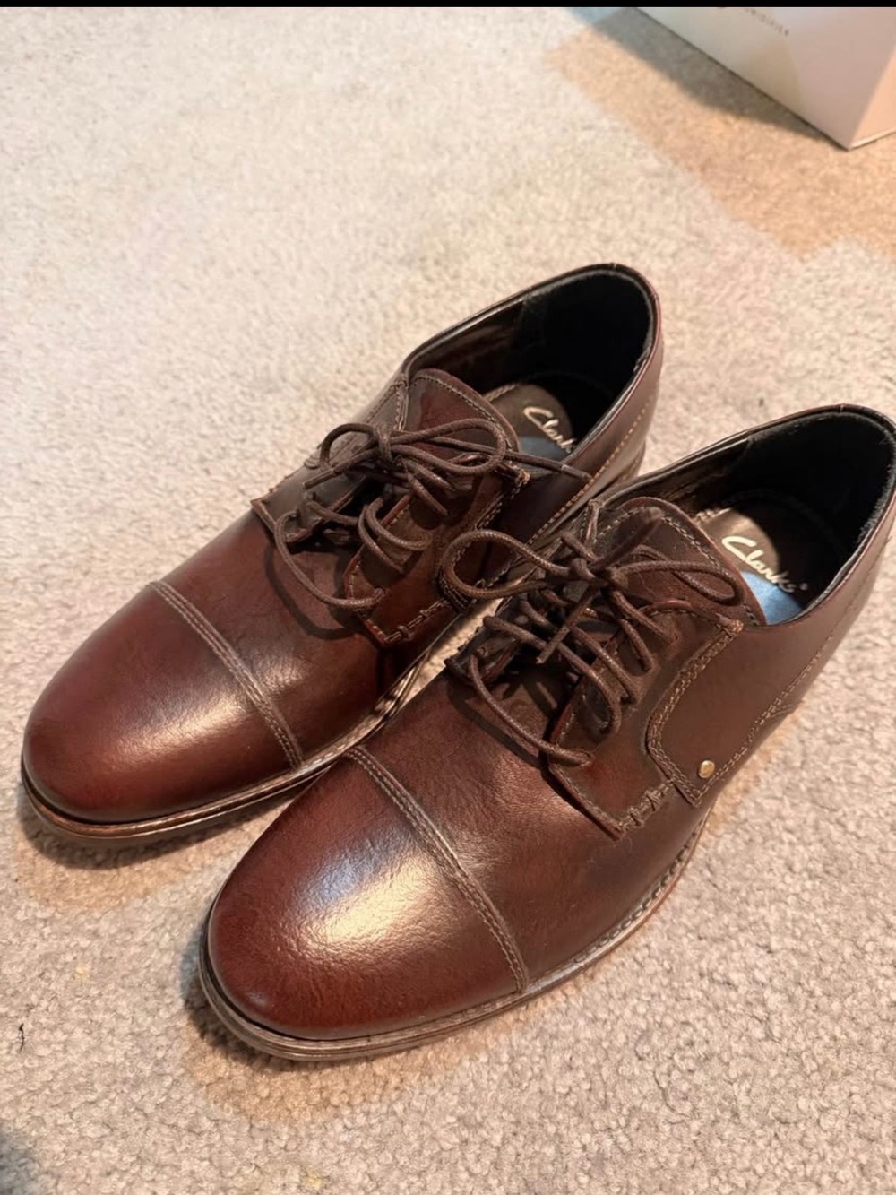 Clarks Men’s Dark Brown Leather Lace-Up Oxfords Size 7 Men’s